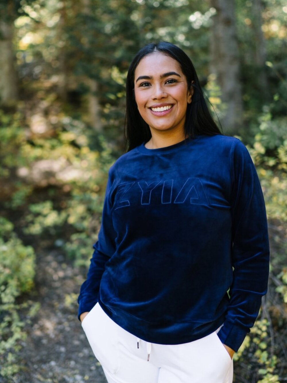 Navy Velvet Sweatshirt